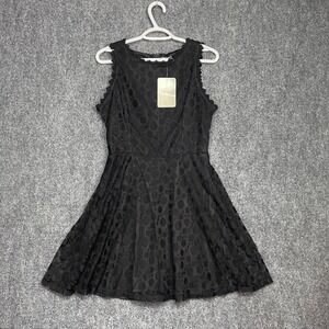 NWT Lily Rose Black Lace Fit & Flare‎ Sleeveless Dress Party Cocktail Women's L